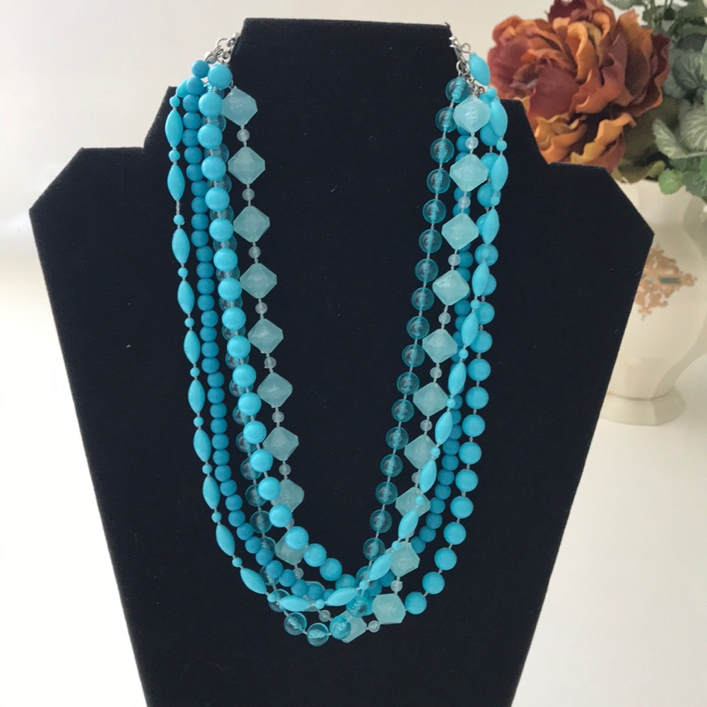 Beaded Blue Necklace